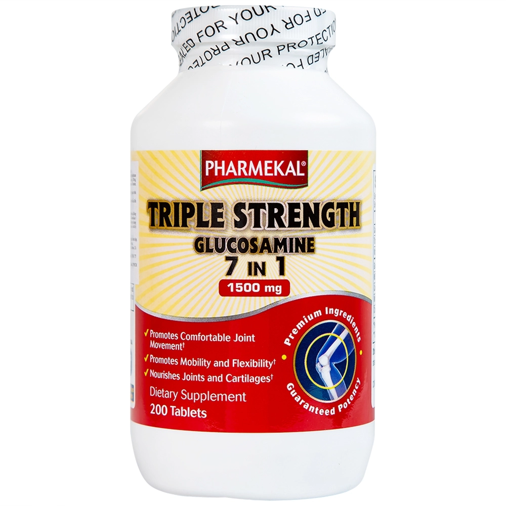 Bổ sung dịch nhờn cho khớp Triple Strength Glucosamine 7 in 1 1500mg Pharmekal hộp 200 viên