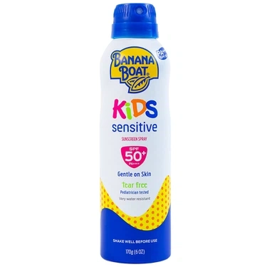 Xịt chống nắng trẻ em Banana Boat Kids Sensitive Sunscreen Spray SPF50+ PA++++ chai x 170g