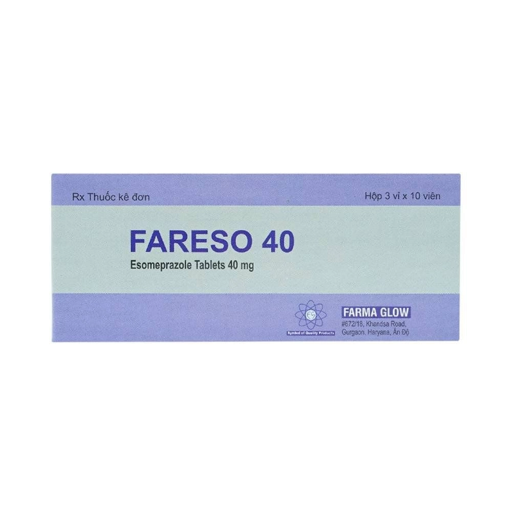 Thuốc điều trị loét dạ dày tá tràng lành tính Fareso 40 hộp 3 vỉ x 10 viên