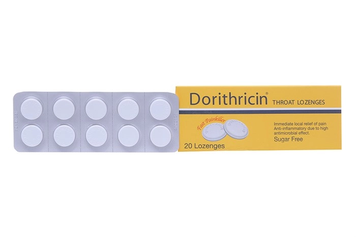 Viên ngậm trị đau họng Dorithricin Throat Lozenges hộp 20 viên