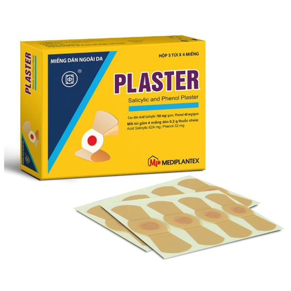 Miếng dán trị mụn cóc Plaster Mediplantex hộp 5 túi x 4 miếng