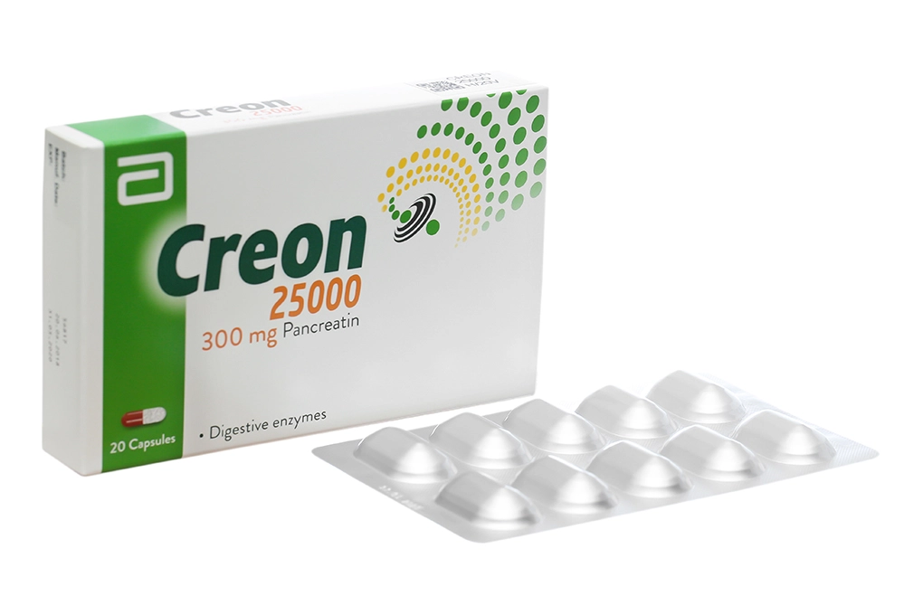 Thuốc bổ sung men tuỵ Creon 25000 hộp 20 viên