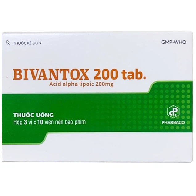 Thuốc điều trị đau dây thần kinh Bivantox 200 tab. hộp 3 vỉ x 10 viên