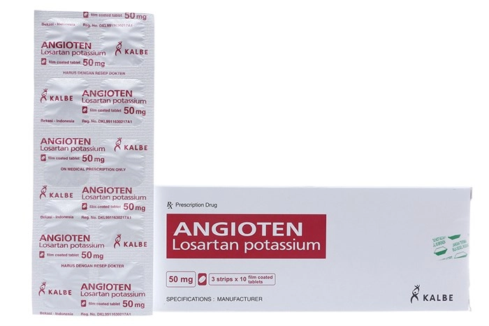 Thuốc trị tăng huyết áp Angioten 50mg hộp 3 vỉ x 10 viên