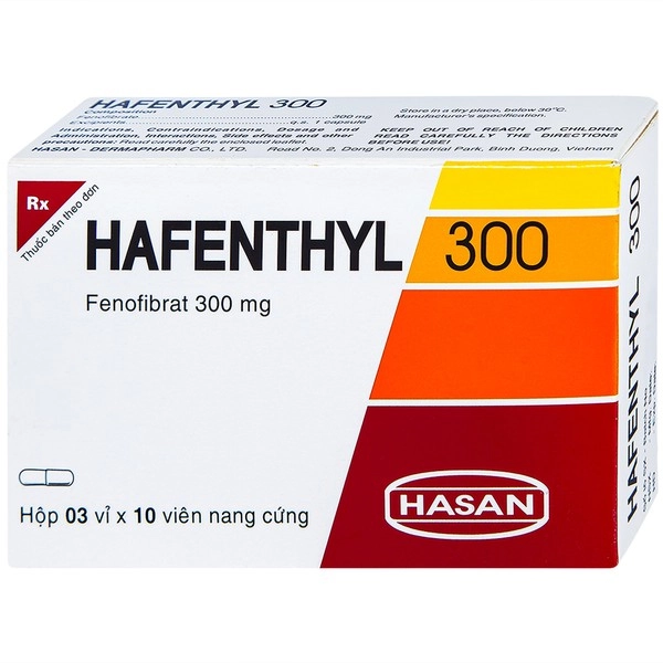 Thuốc hạ mỡ máu Hafenthyl 300 hộp 3 vỉ x 10 viên nang cứng
