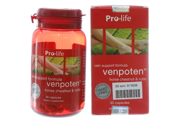 Viên uống hỗ trợ trị giãn tĩnh mạch chân  Venpoten hộp 1 chai 30 viên