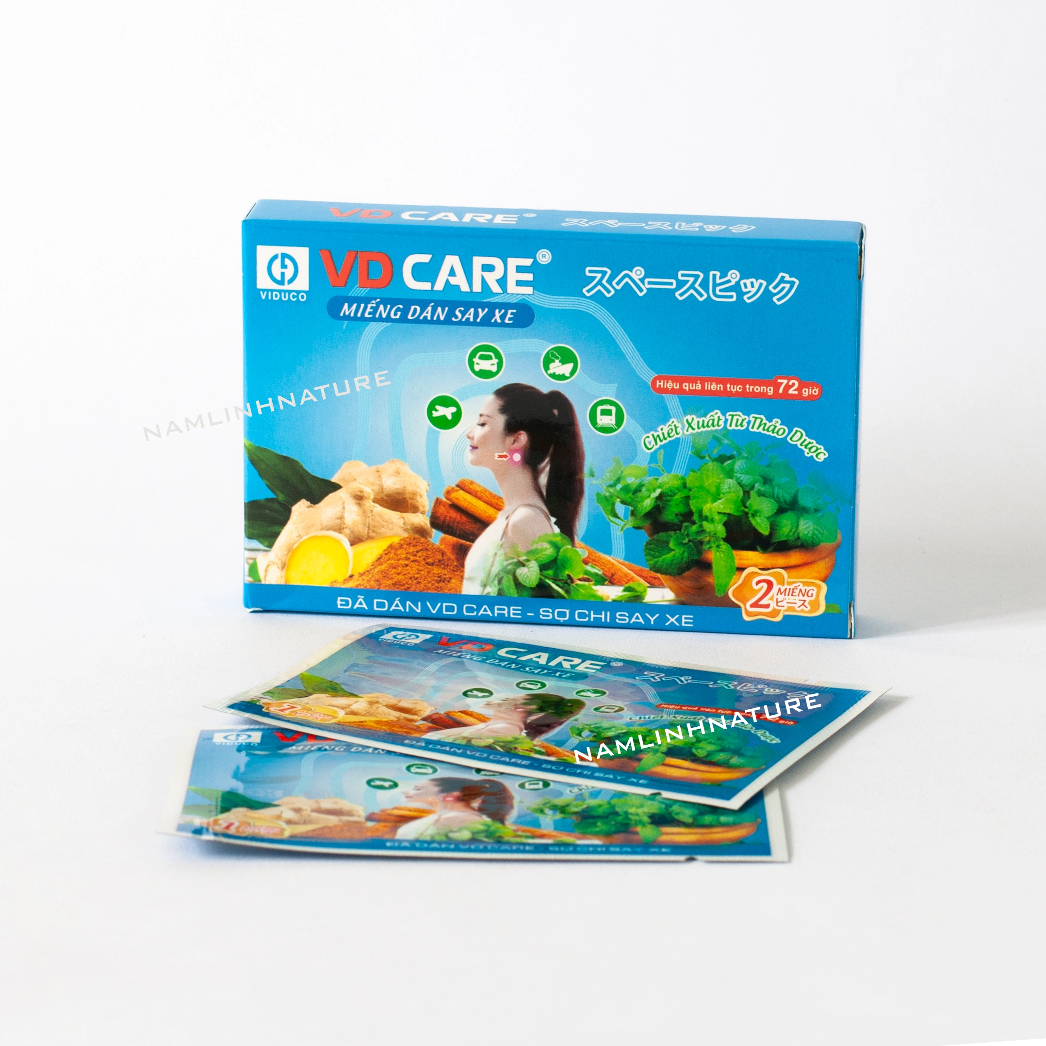 Miếng dán chống say xe VD CARE hộp 2 miếng