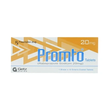 Thuốc điều trị loét dạ dày, tá tràng Promto 20mg Getz hộp 1 vỉ x 10 viên
