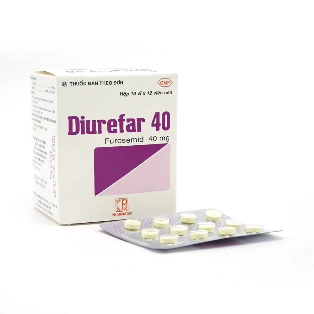 Thuốc lợi tiểu hạ huyết áp Diurefar 40 hộp 120 viên