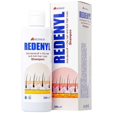Dùng để trị gàu, viêm da tiết bã nhờn, ngăn ngừa rụng tóc dầu gội Redenyl Medimar hộp x 200ml