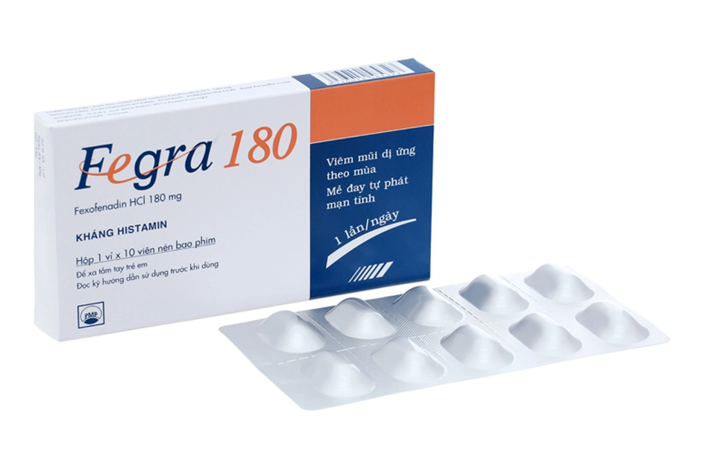 Thuốc chống dị ứng Fegra 180  hộp 10 viên