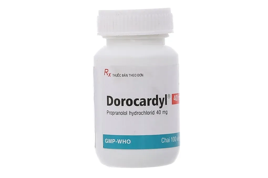 Thuốc trị cao huyết áp, đau thắt ngực Dorocardyl 40mg lọ 100 viên