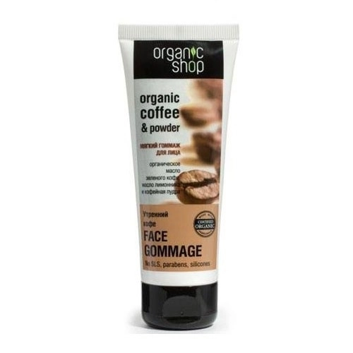 Tẩy da chết cho mặt Organic Shop organic coffee & powder tuýp 75ml