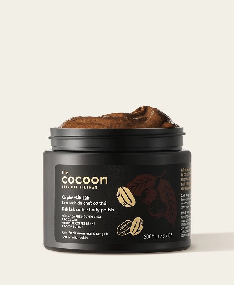 Làm sạch da chết cơ thể  The Cocoon Original Vietnam Cà Phê Đắk Lắk Body Polish hũ 200ml