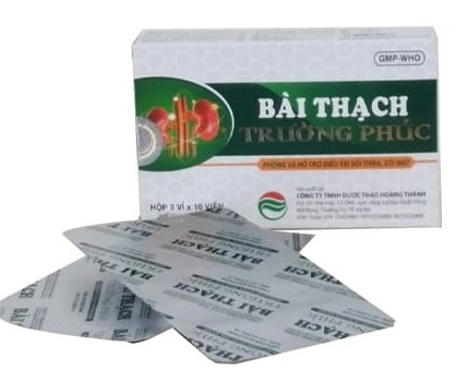Phòng và hỗ trợ điều trị sỏi thận, sỏi mật Bài Thạch Trường Phúc hộp 3 vỉ x 10 viên