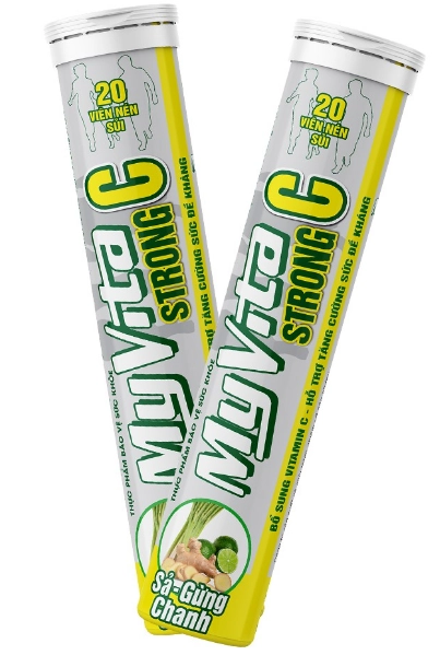 Viên sủi vị sả chanh gừng Myvita Strong C tuýp 20 viên
