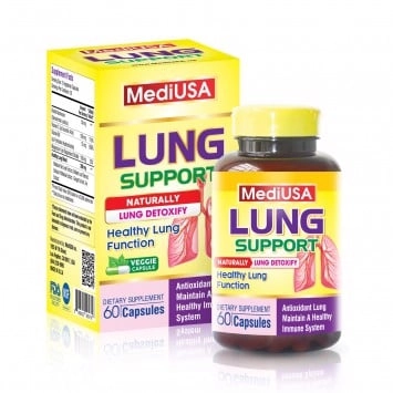 Viên uống bổ phổi Lung Support MediUSA hộp 1 chai 60 viên