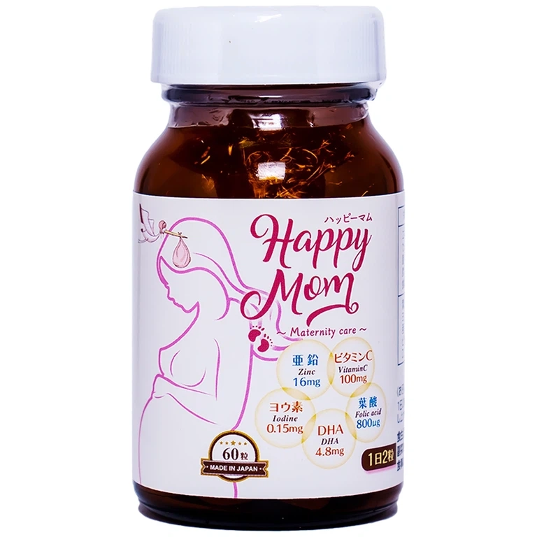 Bổ sung vitamin và khoáng chất Happy Mom Jpanwell hộp 1 lọ x 60 viên