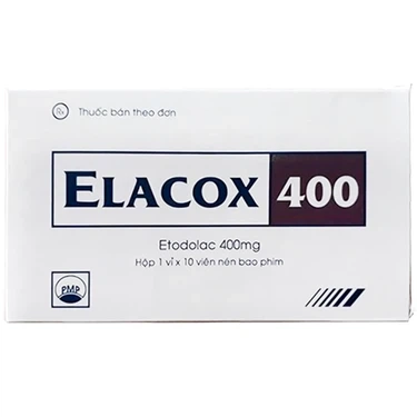 Điều trị triệu chứng thoái hoá khớp, viêm khớp dạng thấp cấp hay mạn tính Elacox 400 hộp 1 vỉ x 10 viên