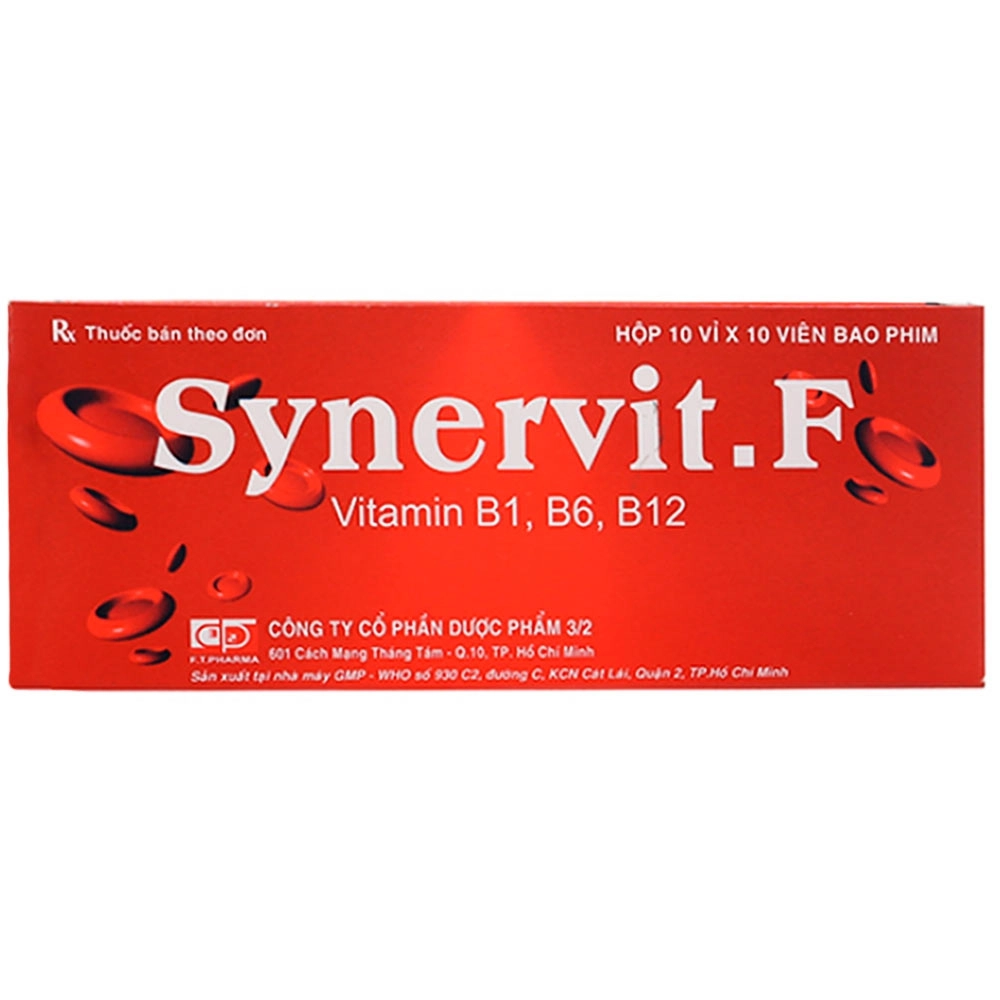 Điều trị thiếu Vitamin nhóm B Synervit.F Dược 3-2 hộp 10 vỉ x 10 viên