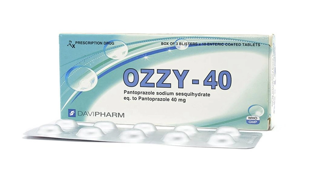Thuốc điều trị trào ngược dạ dày- thực quản Ozzy - 40 hộp 3 vỉ x 10 viên nén bao phim tan trong ruột