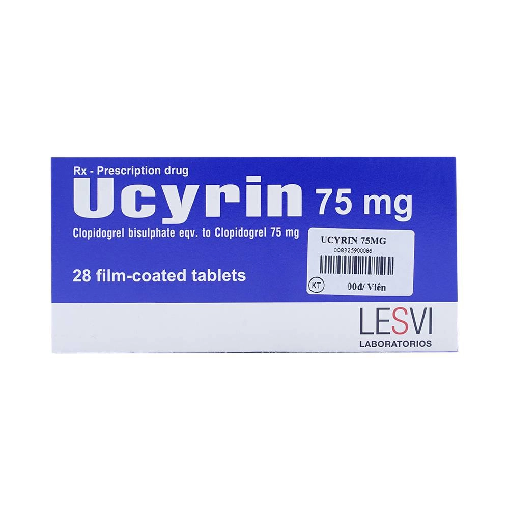 Giảm những biến cố xơ vữa động mạch Ucyrin 75mg Lesvi hộp 2 vỉ x 14 viên