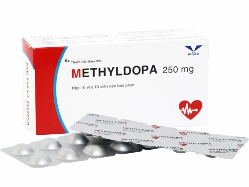Thuốc trị cao huyết áp Methyldopa 250mg BIDIPHAR hộp 100 viên