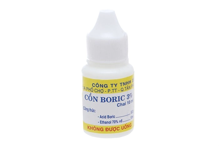 
Thuốc nhỏ tai trị nấm  Cồn Boric 10ml (Nam Việt) hộp 1 chai 10ml