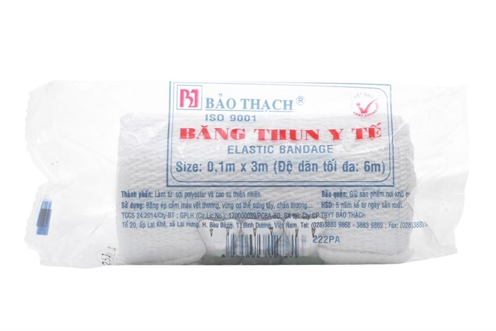 Băng thun y tế Bảo Thạch 3 móc cuộn 0.1m x 3m