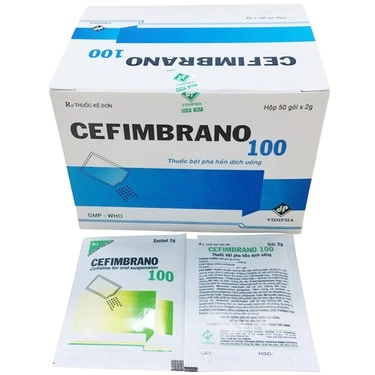 Bột pha hỗn dịch uống Cefimbrano 100 Vidipha hộp 50 gói x 2g