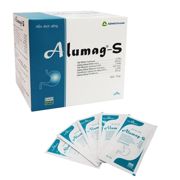Thuốc điều trị viêm loét dạ dày, tá tràng Alumag-S hộp 20 gói