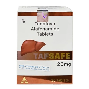 Thuốc điều trị viêm gan B mạn tính Tafsafe 25mg hộp 1 lọ x 30 viên