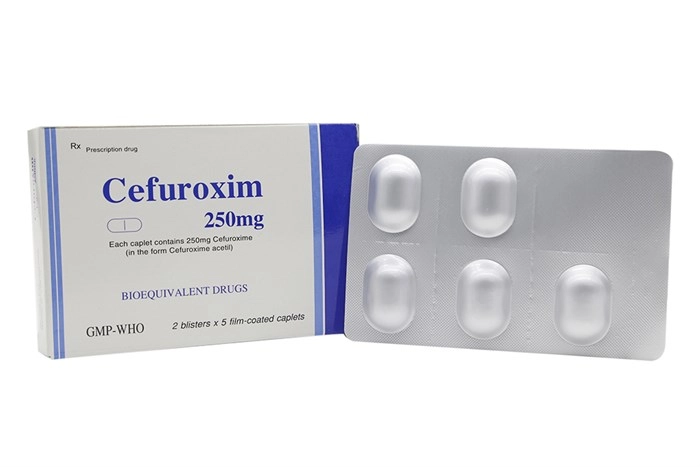 Thuốc kháng sinh Cefuroxim 250mg TIPHARCO hộp 2 vỉ x 5 viên