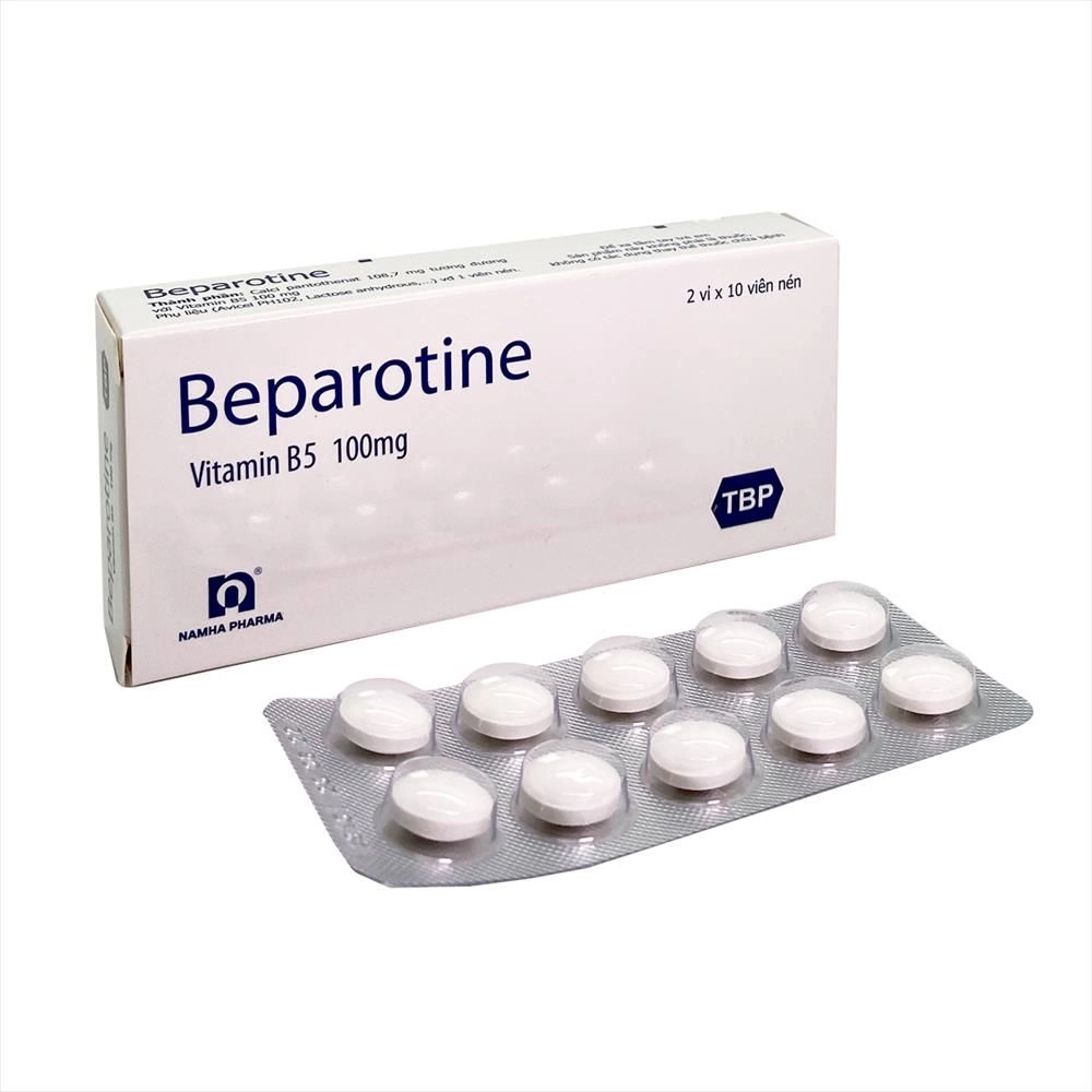 Viên uống bổ sung Vitamin B5 Beparotine hộp 2 vỉ x 10 viên