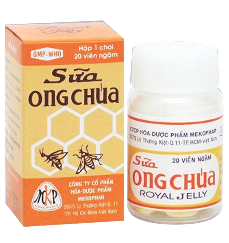 Viên ngậm Sữa Ong Chúa Mekophar hộp 1 chai 20 viên