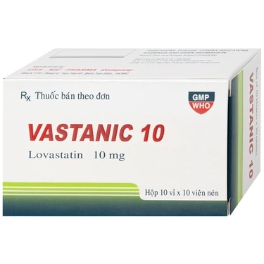 Thuốc điều trị rối loạn lipid, làm giảm cholesterol Vastanic 10 Usa - Nic Pharma hộp 10 vỉ x 10 viên