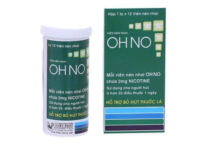 Viên nhai hỗ trợ bỏ thuốc lá OH NO hộp 12 viên