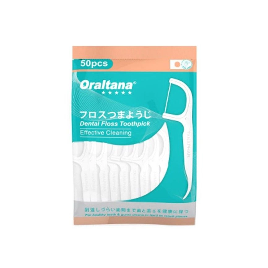 Tăm chỉ nha khoa Oraltana Dental Floss Toothpick Efective Cleaning gói 50 cái