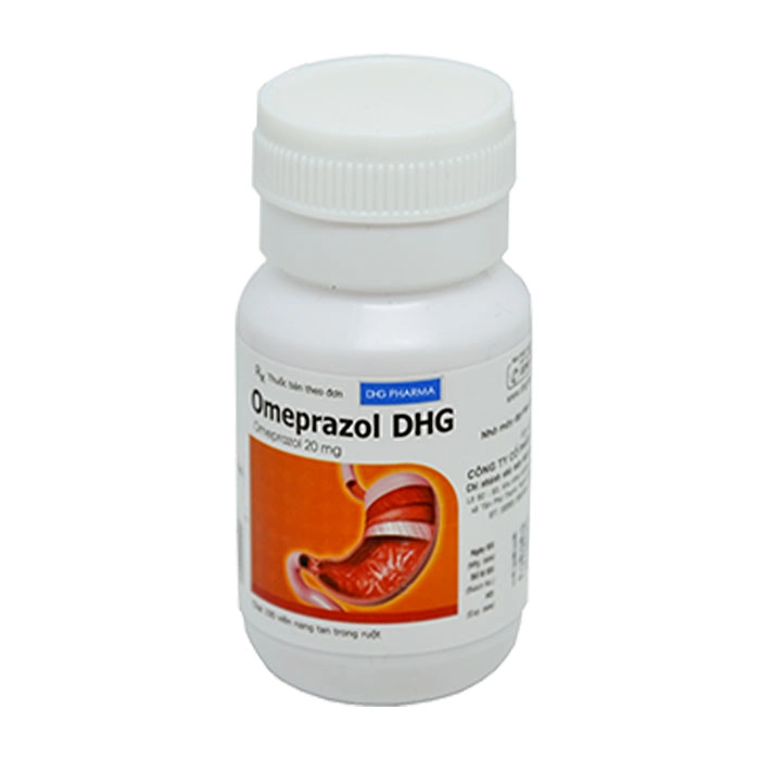 Thuốc trị đau dạ dày Omeprazol DHG 20mg chai 150 viên