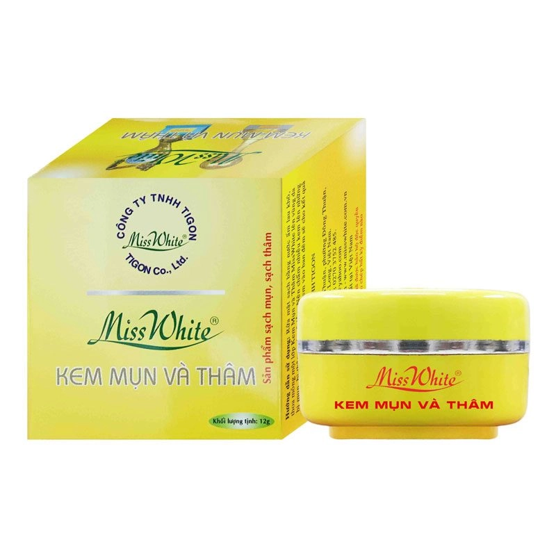 Kem mụn và thâm Miss White hộp 1 lọ 12g
