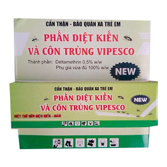Phấn diệt kiến và côn trùng VIPESCO hộp lớn 10 hộp nhỏ x 2 viên