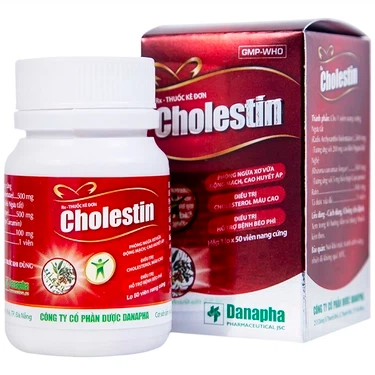 Thuốc hạ mỡ máu Cholestin Danapha hộp 50 viên