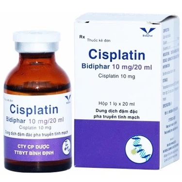 Thuốc điều trị ung thư Cisplatin 10mg Bidiphar hộp 1 lọ x 20ml
