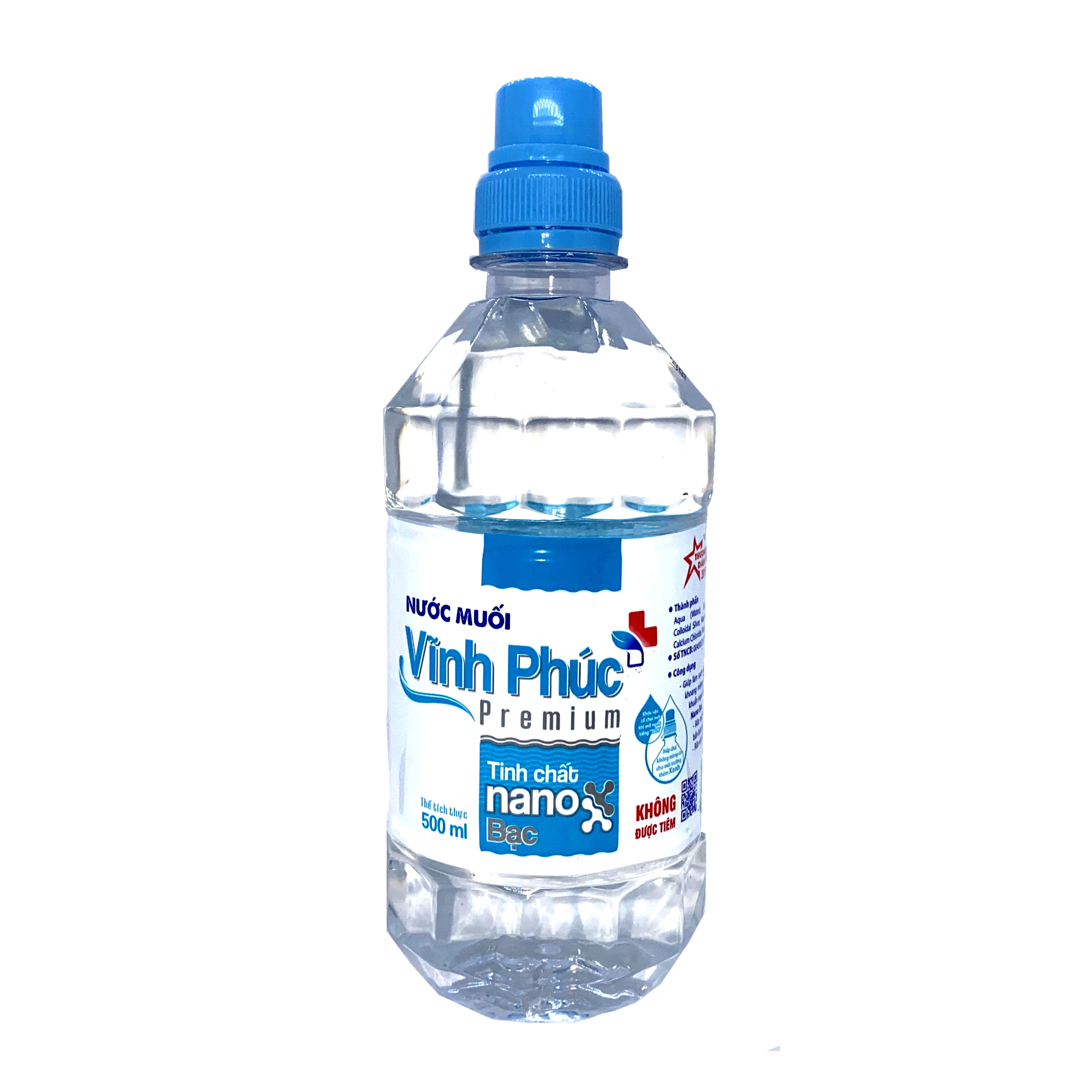 Nước muối Vĩnh Phúc Premium Tinh Chất Nano Bạc chai 500ml