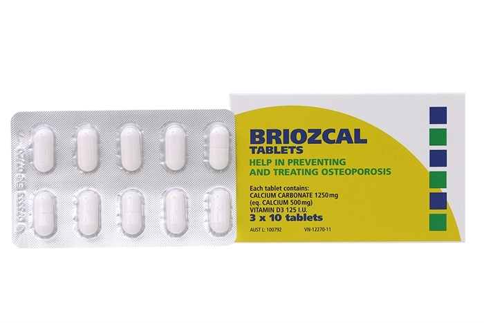 Thuốc bổ sung canxi, vitamin D3 Briozcal hộp 30 viên
