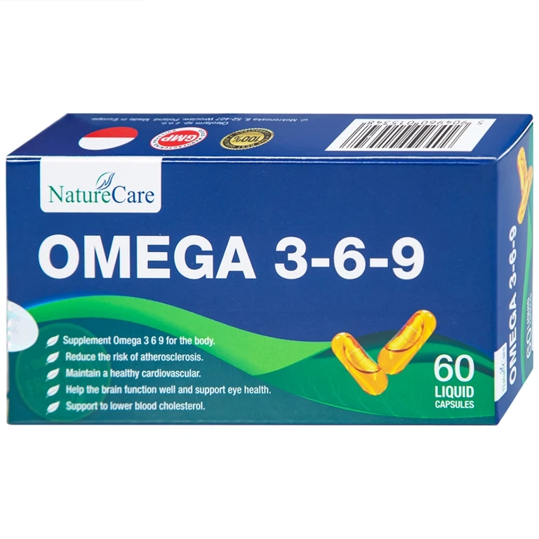 Tốt cho trí não, giúp bổ mắt Omega 3-6-9 NatureCare hộp 3 vỉ x 20 viên