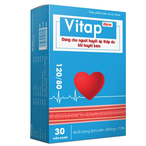 Viên uống dùng cho người huyết áp thấp Vitap New hộp 30 viên