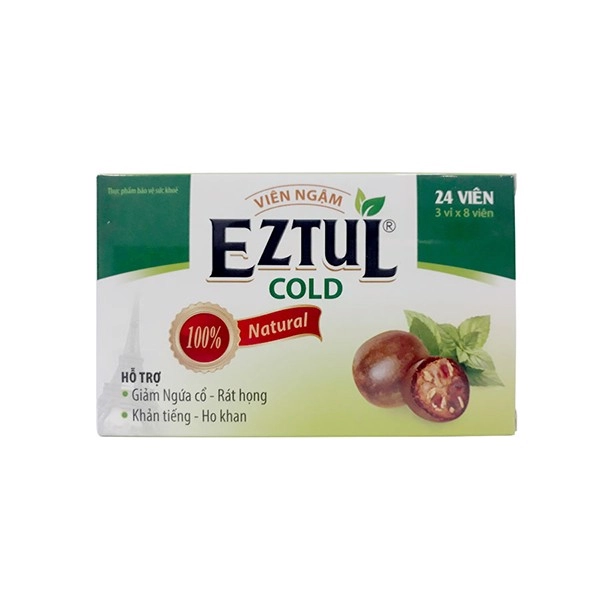 Viên ngậm ho Eztul Cold hộp 24 viên