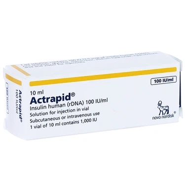 Thuốc tiêm điều trị bệnh tiểu đường Actrapid 100 IU/ml Novo chai 10ml