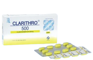 Thuốc kháng sinh CLARITHRO 500 hộp 1 vỉ x 10 viên